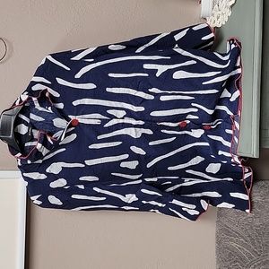 Ali Miles Women's  Light wt Textured 3/4 Sleeve Button Front Tunic Top Size M